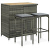 Picture of Outdoor Bar Set - 3pc Gray