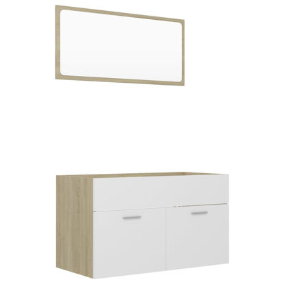Picture of 31" Bathroom Furniture Set - White and Sonoma Oak