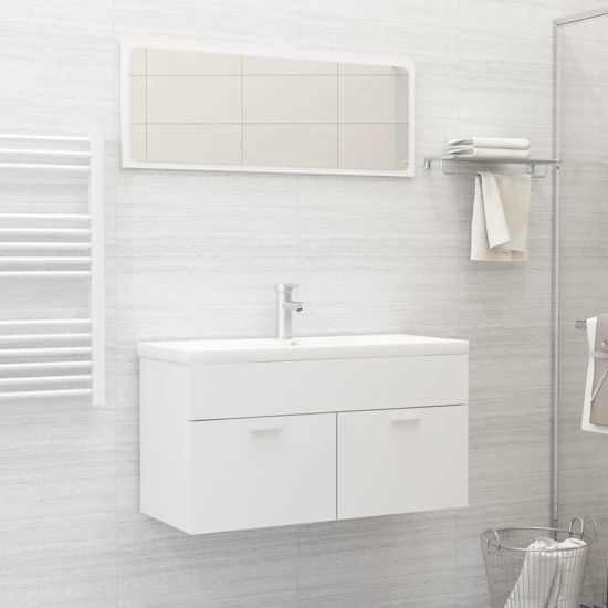 Picture of 35" Bathroom Furniture Set with Mirror - White