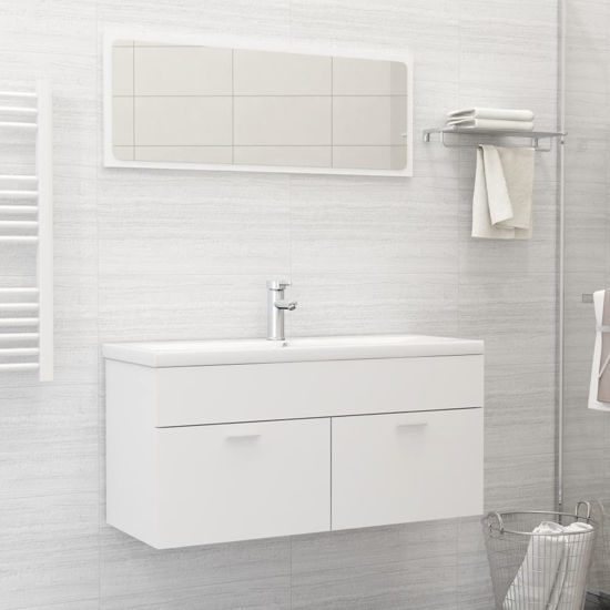 Picture of 39" Bathroom Furniture Set with Mirror - White