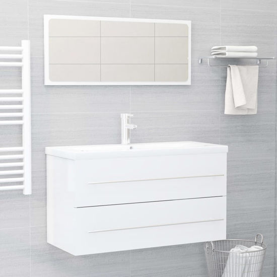 Picture of 35" Bathroom Furniture Set with Mirror - White