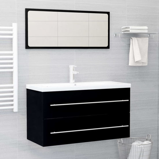 Picture of 35" Bathroom Furniture Set with Mirror - Black