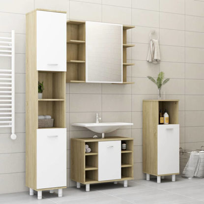 Picture of 23" Bathroom Furniture Set - 4 pc White and Sonoma Oak