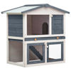 Picture of Outdoor Rabbit Hutch - Gray Wood