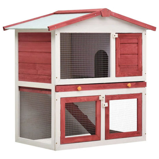 Picture of Outdoor Rabbit Hutch - Red Wood