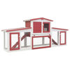 Picture of Outdoor Large Rabbit Hutch - Red and White Wood
