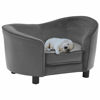 Picture of Dog Plush and Faux Leather Sofa - Gray