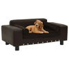 Picture of Dog Plush and Faux Leather Sofa - Brown