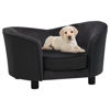 Picture of Dog Plush and Faux Leather Sofa - Black