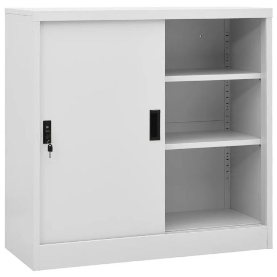 Picture of Steel Office Storage Cabinet 35" - L Gray