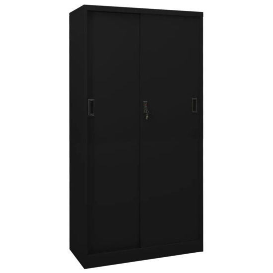 Picture of Steel Office Storage Cabinet 35" - Black