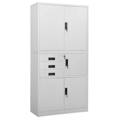 Picture of Steel Storage Cabinet with Compartments 35" - L Gray