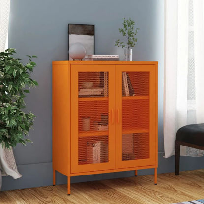 Picture of Steel Storage Cabinet with Display 31" - Orange