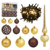 Picture of Christmas Ball Set with Top and LED - 120 pc Bronze and Gold