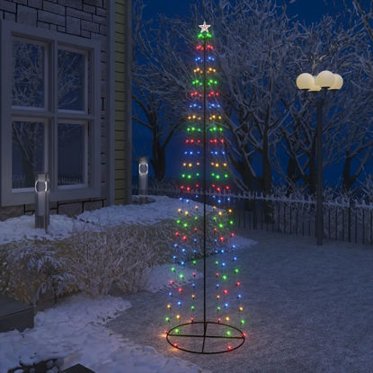 Picture of 8' Christmas Tree Cone with LED - Multi-Color