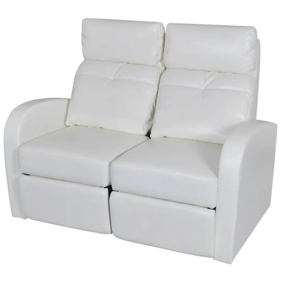 Picture of Home Theater Double Recliner Chair - White