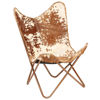 Picture of Leather Butterfly Chair - Brown and White