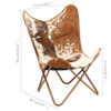 Picture of Leather Butterfly Chair - Brown and White