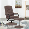 Picture of Living Room Fabric Recliner Chair with Footrest - Brown