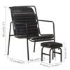 Picture of Accent Leather Chair with Footrest - Black