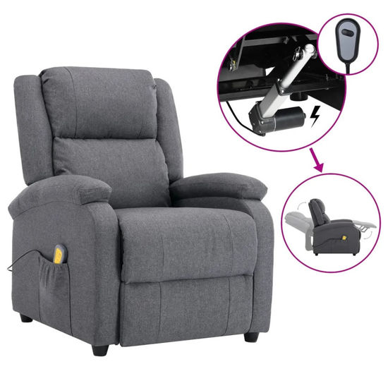 Picture of Living Room Fabric Electric Recliner Massage Chair - D Gray