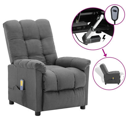 Picture of Living Room Fabric Electric Recliner Massage Chair - L Gray