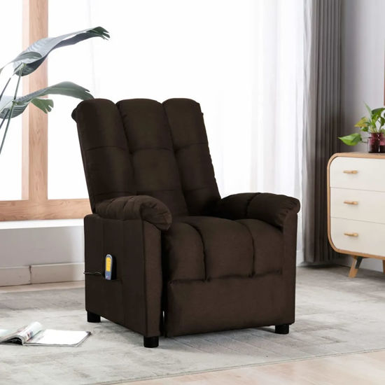 Picture of Fabric Massage Recliner Chair - D Brown