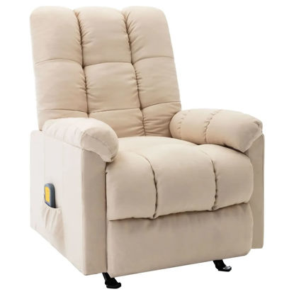 Picture of Fabric Massage Fabric Reclining Chair - Cream