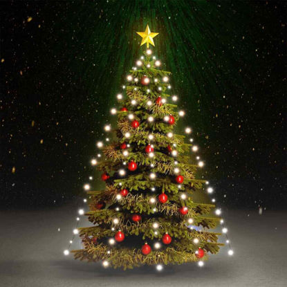 Picture of Outdoor Christmas Tree Net with LED Lights 71" - C White