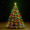 Picture of Outdoor Christmas Tree Net with LED Lights 71" - MultiColor