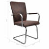 Picture of Dining Suede Leather Chairs with Armrest - 2 pc Brown