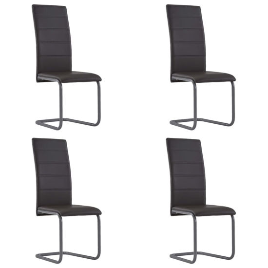 Picture of Dining Faux Leather Chairs - 4 pc Brown