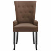 Picture of Fabric Dining Chair with Armrests - 1 pc Brown