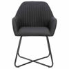 Picture of Dining Fabric Chairs with Armrest - 2 pc Black