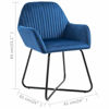 Picture of Dining Velvet Chairs with Armrest - 2 pc Blue