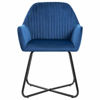 Picture of Dining Velvet Chairs with Armrest - 2 pc Blue
