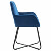 Picture of Dining Velvet Chairs with Armrest - 2 pc Blue