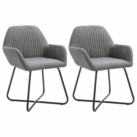 Picture of Dining Fabric Armchair Chairs - 2 pc D Gray