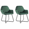 Picture of Dining Velvet Armchair Chairs - 2 pc Green