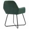 Picture of Dining Velvet Armchair Chairs - 2 pc Green