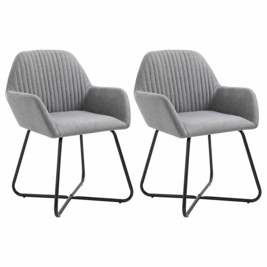 Picture of Dining Fabric Armchair Chairs - 2 pc L Gray