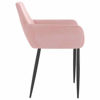 Picture of Velvet Dining Chairs with Armrest - 2 pc Pink