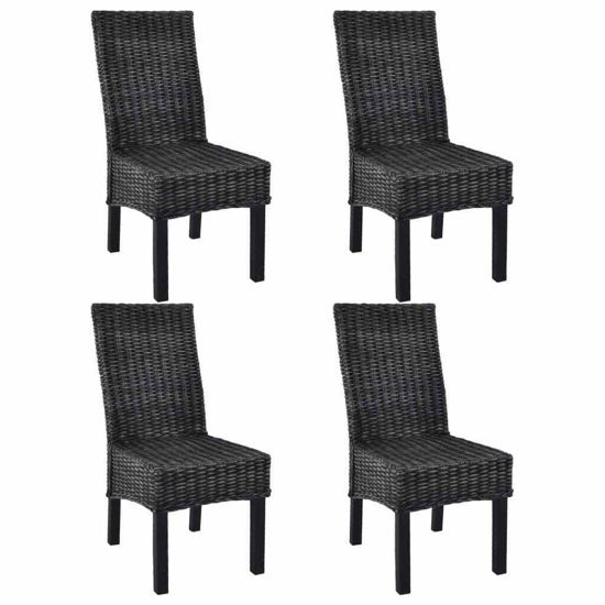 Picture of Dining Rattan Wooden Chairs MW - 4 pc Black