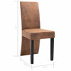 Picture of Suede Dining Chairs - 4 pc Brown