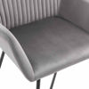 Picture of Dining Velvet Armchair Chairs - 4 pc Gray