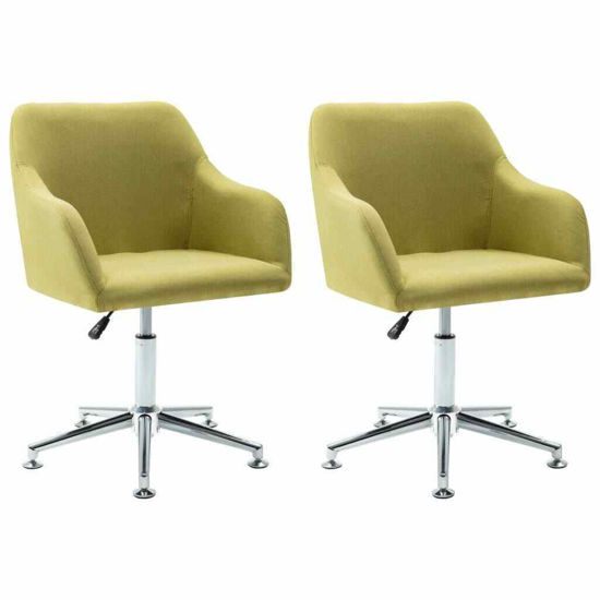 Picture of Dining Fabric Chairs with Armrest - 2 pc Green