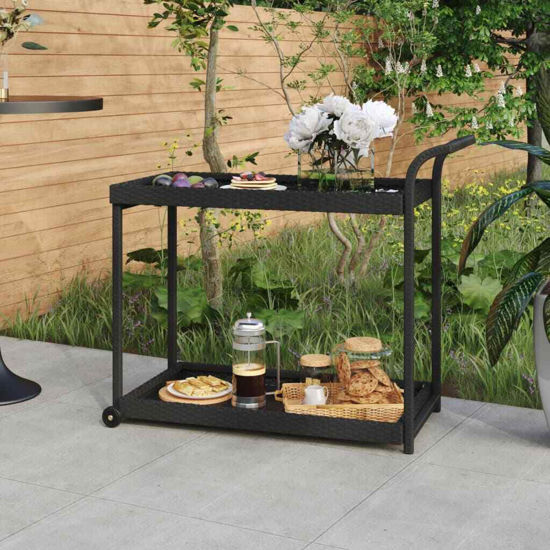 Picture of Mobil Rattan 2Tier Bar Cart 39" - Black