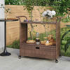 Picture of Mobil Rattan Cart with Drawer 39" - Brown