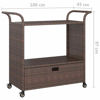 Picture of Mobil Rattan Cart with Drawer 39" - Brown