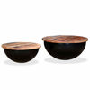 Picture of Living Room Round Wooden Coffee Table with Storage - 2 pc Black